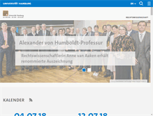 Tablet Screenshot of jura.uni-hamburg.de